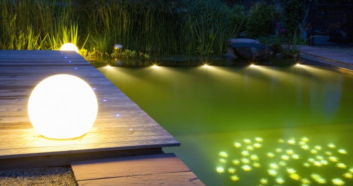 Licht im Garten, Up-Lights, Strahler und LED-Technik