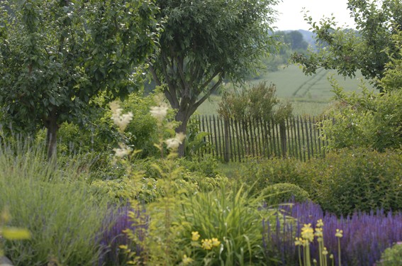 Bauerngarten mit ländlicher Idylle, Prachtstauden und Streuobstwiese