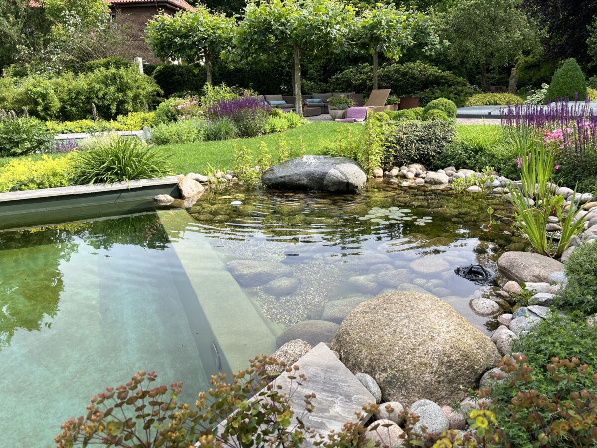 Naturpool mit Quellstein